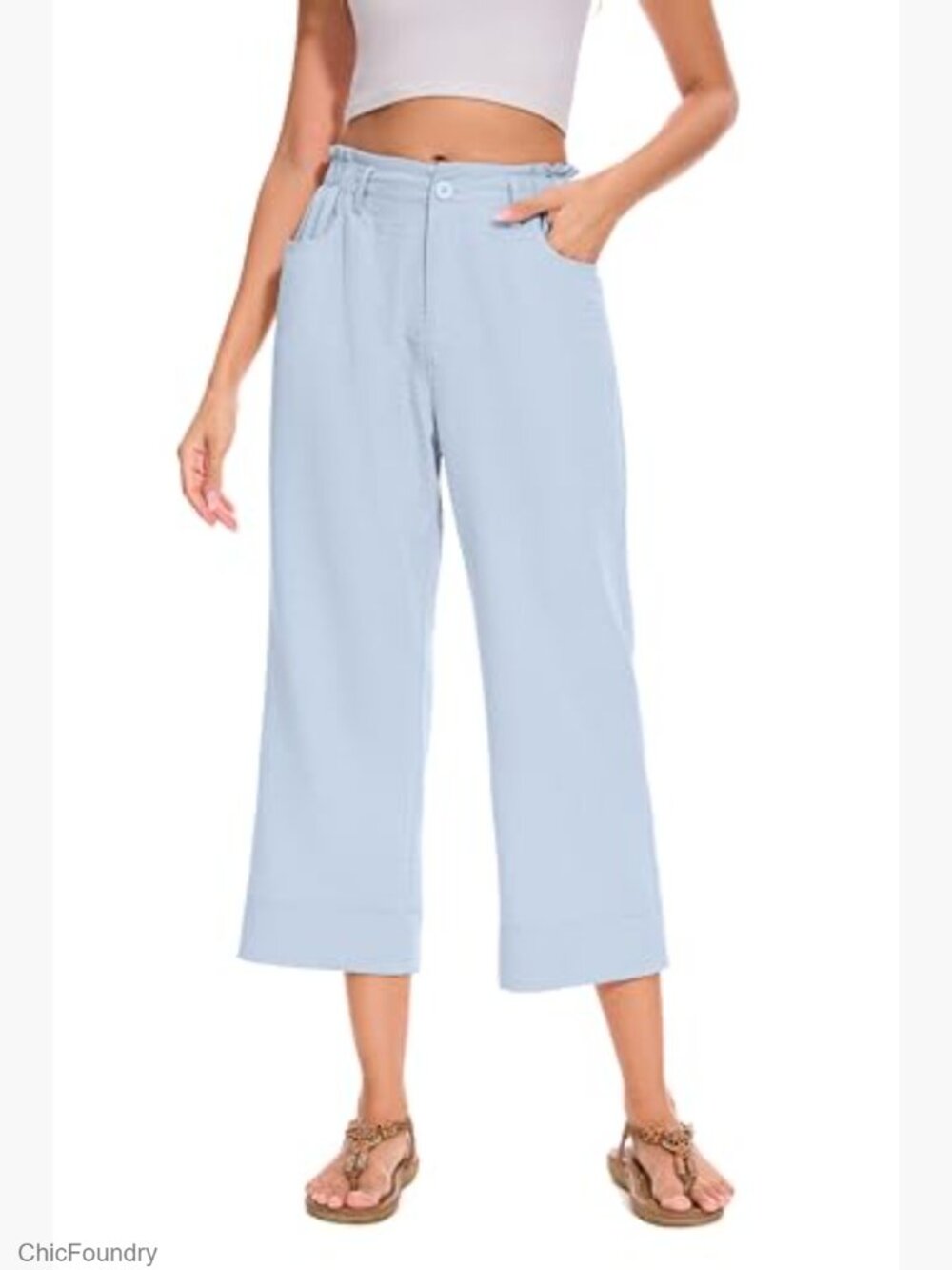 High Waist Wide Leg Trousers Business Work Pants Long Straight Suit Pants - Picture 4 of 6